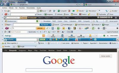 Muchas barras en el navegador