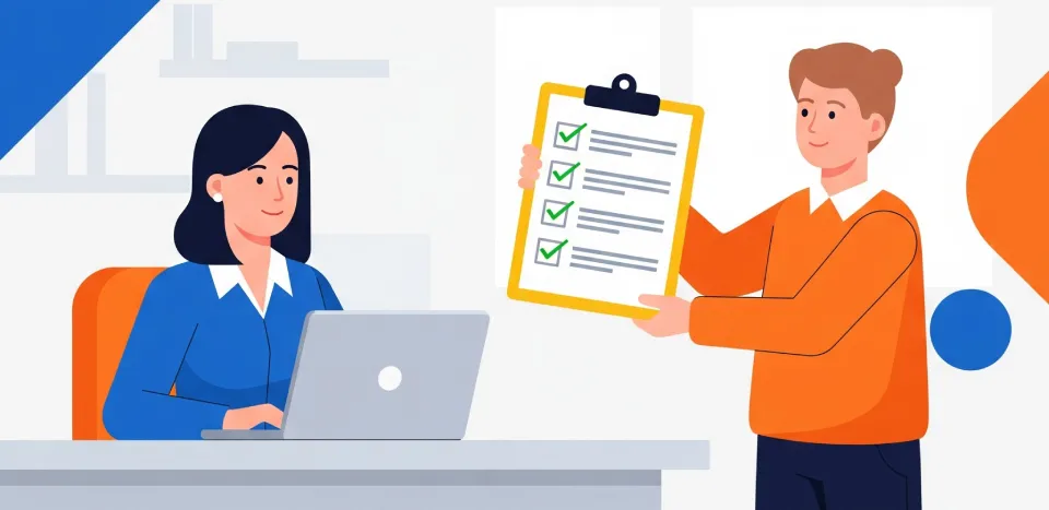 Persona haciendo preguntas clave a un profesional para la creación de su sitio web