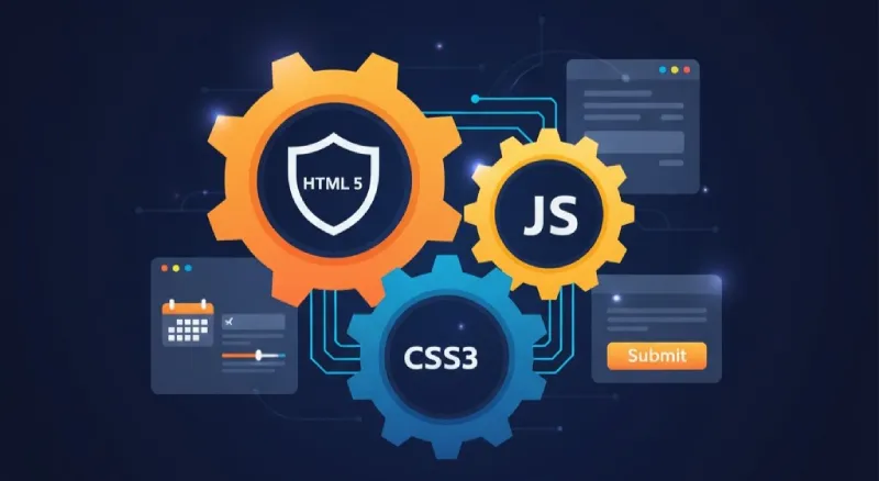 HTML5, CSS3 y JavaScript trabajando juntos para construir un formulario web dinámico e inteligente